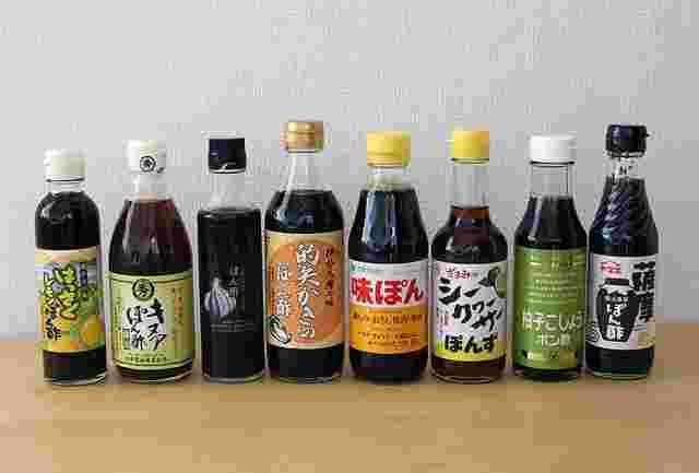 市販されているポン酢の様子