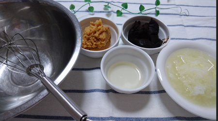 長生き味噌汁の材料の画像