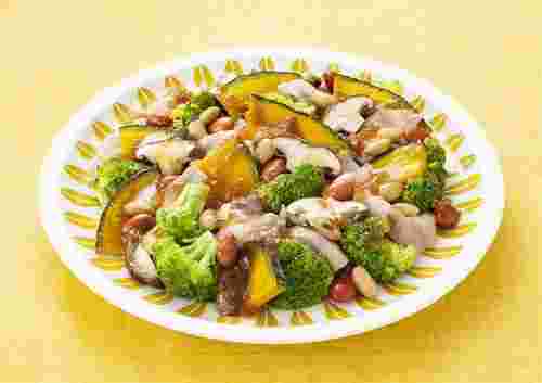 かぼちゃと豚肉の温野菜サラダ