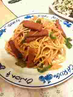 スパムで作るナポリタン