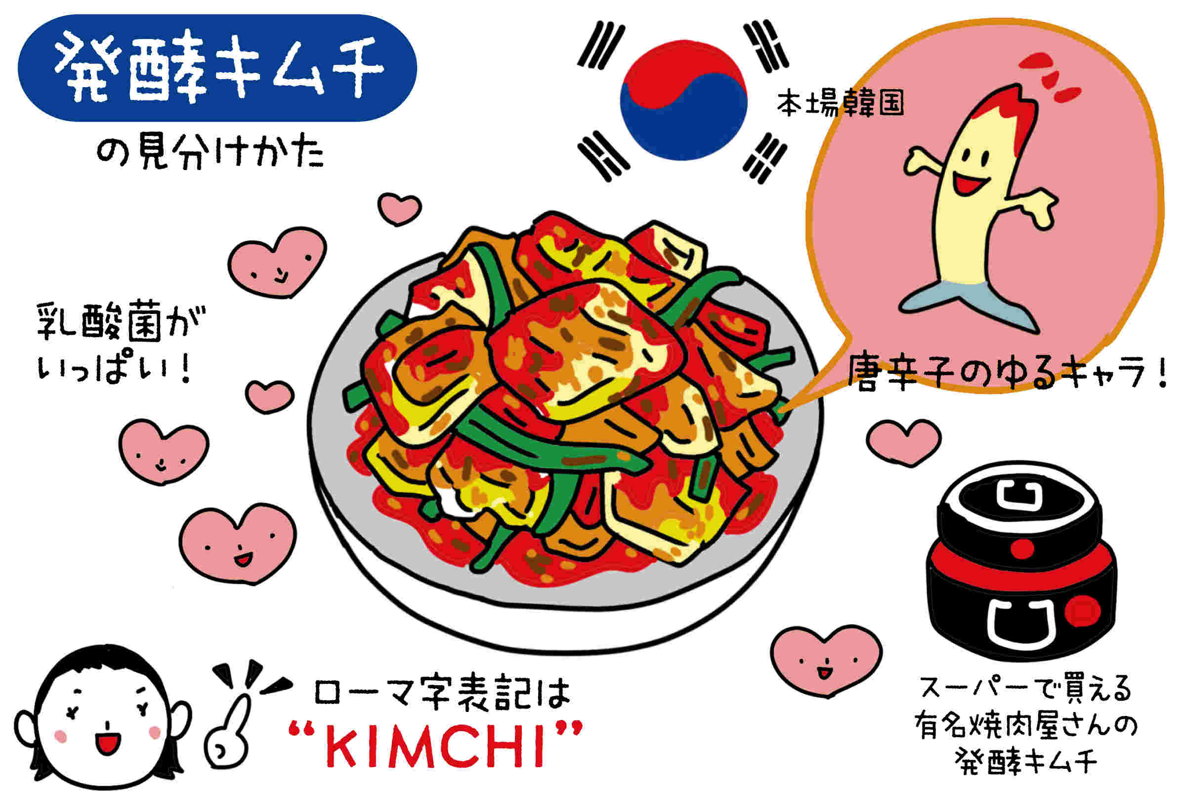 発酵キムチの見分け方をイラストで説明
