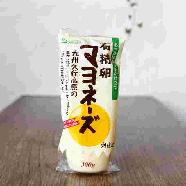 温かみのあるパッケージが特徴の有精卵マヨネーズ
