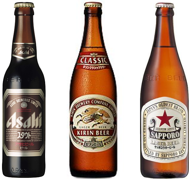 アサヒ、キリン、サッポロの瓶ビール