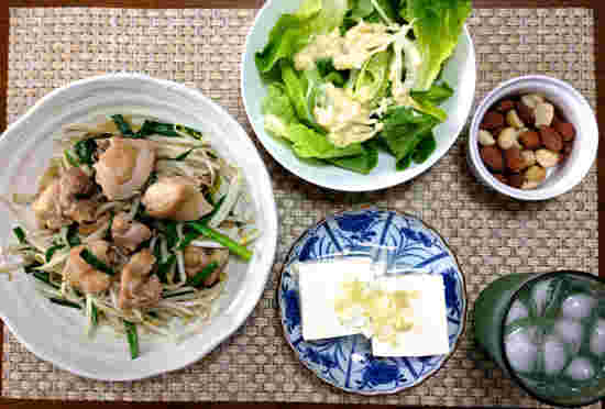 糖質制限に気を使った料理の様子