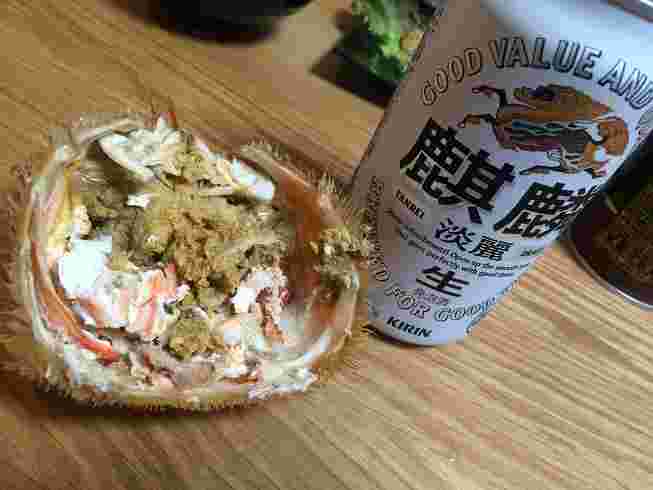 カニ味噌と生ビール