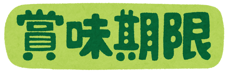 賞味期限の文字