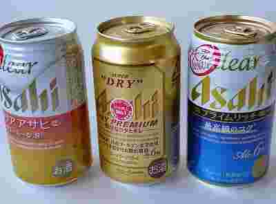 市販されている缶ビールの様子