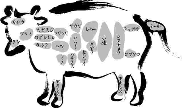 牛肉の部位図