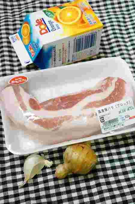 豚肉と果物ジュース