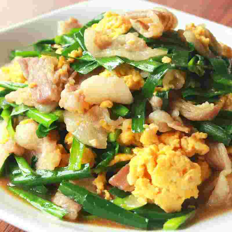 豚肉のニラ玉炒め
