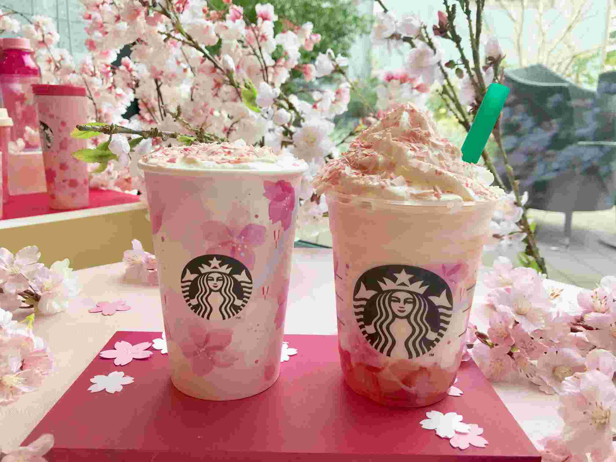 さくらミルクラテとさくらみるくフラペチーノ