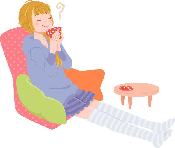 リラックスしている女性のイラスト