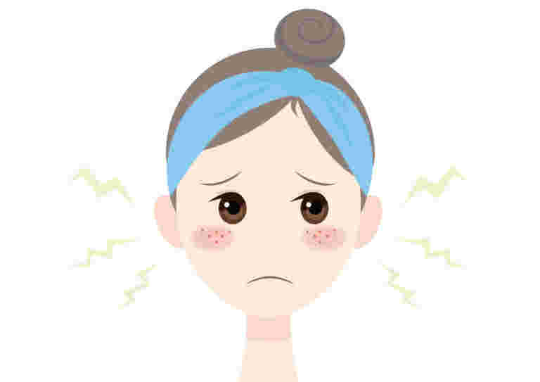 肌荒れのイラスト