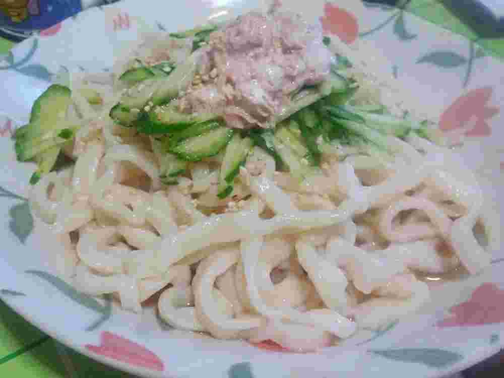 ツナときゅうりの簡単うどん