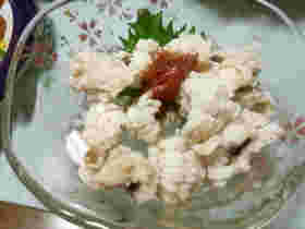 冷たいハモの湯引き