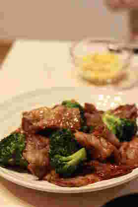 ブロッコリーと牛肉のオイスター炒め