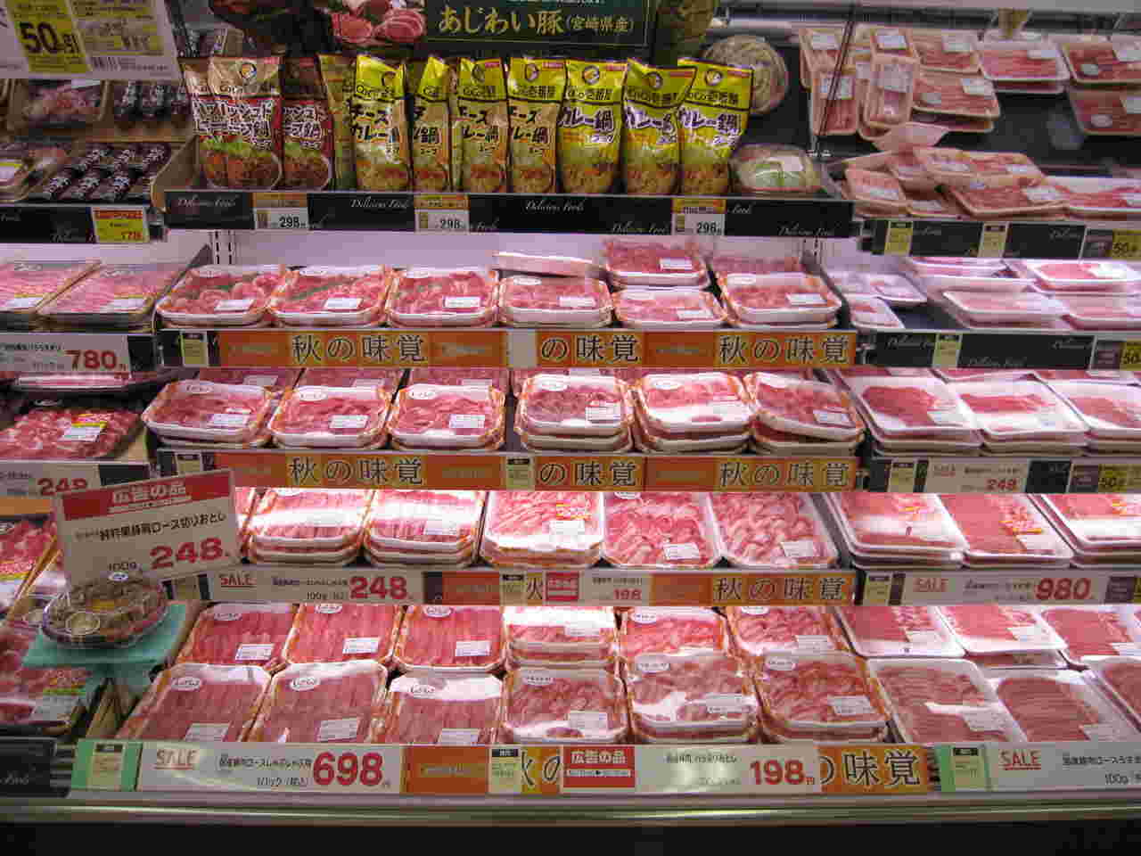 スーパーの精肉コーナー