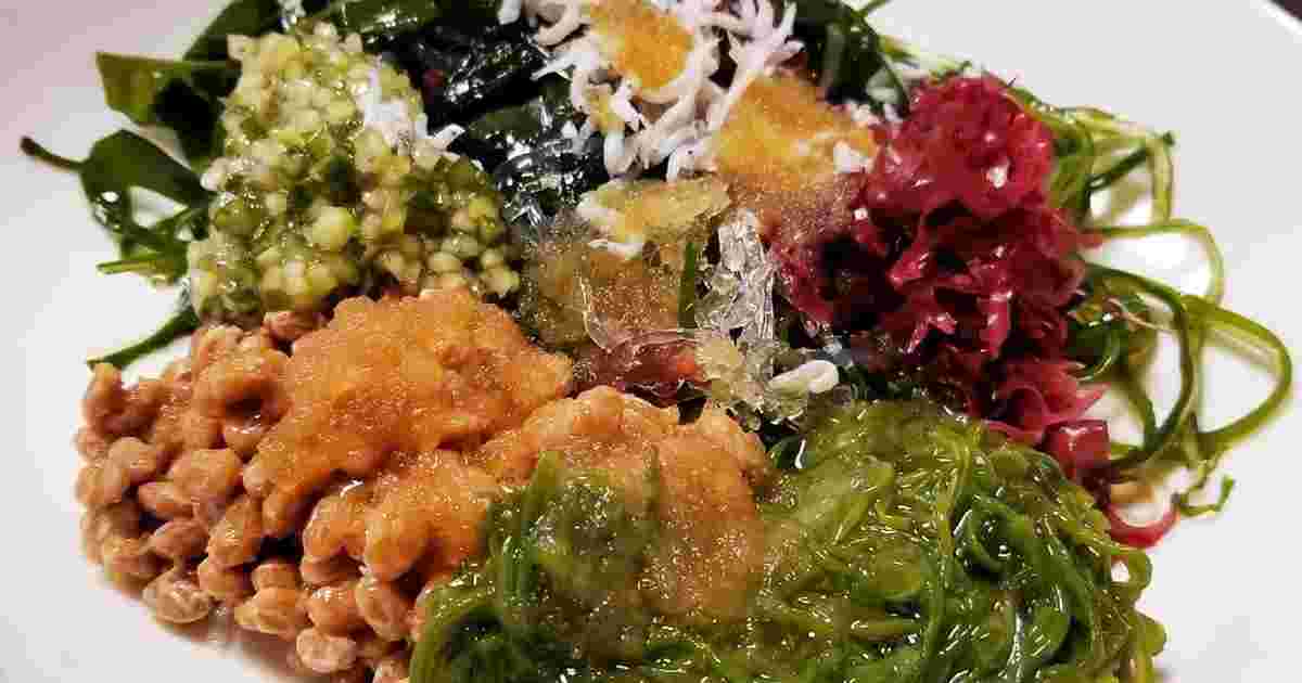 海藻とめかぶ納豆のサラダ