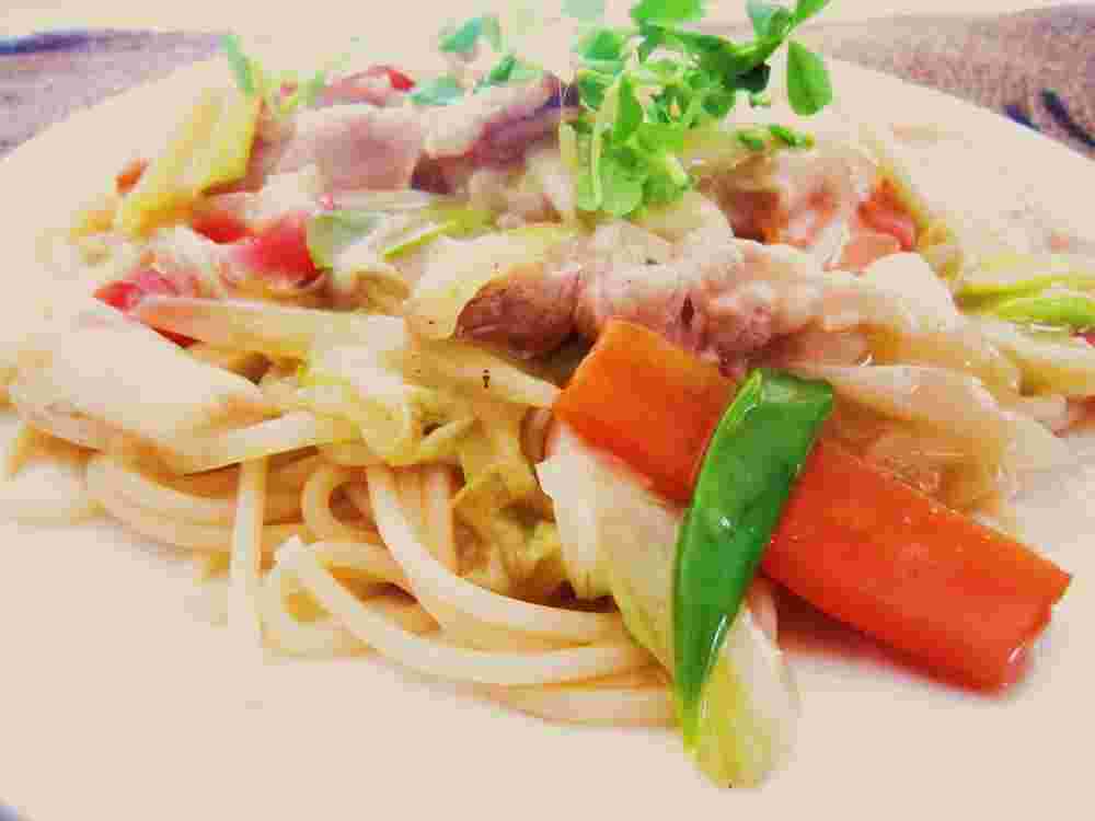 餡掛けちゃんぽん風パスタ