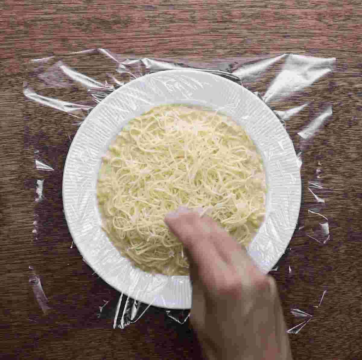 レンジでお好み焼きを作る画像