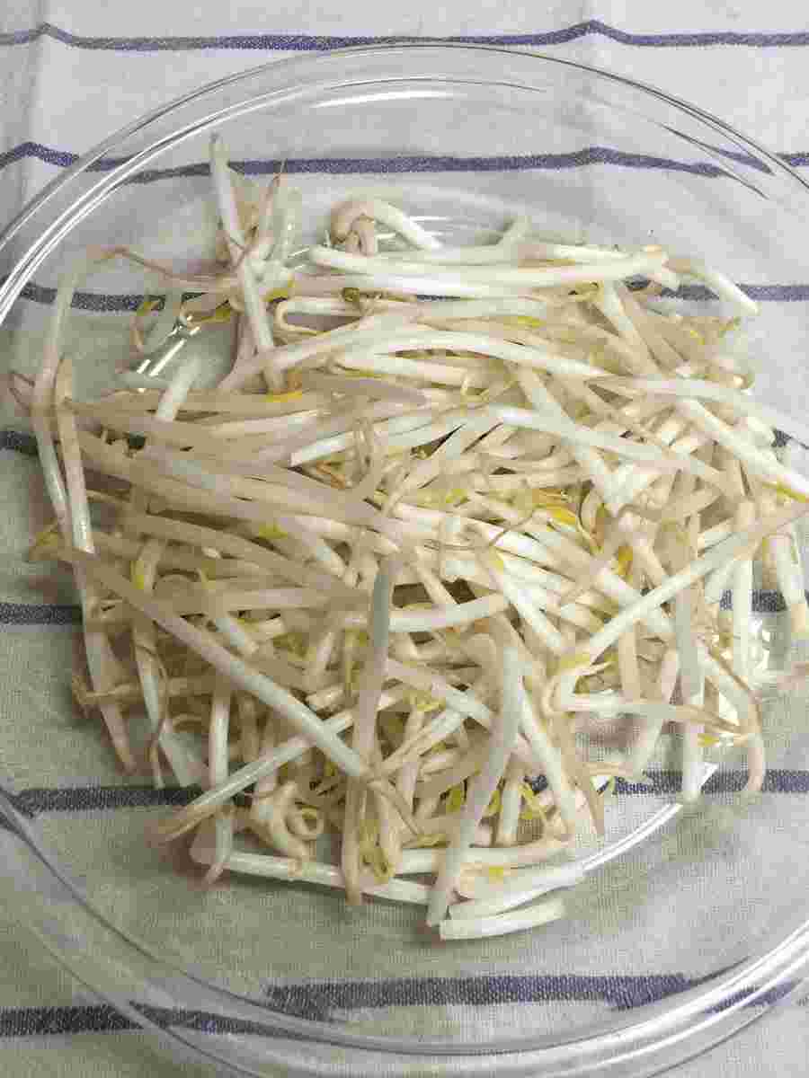 レンジ調理するもやし