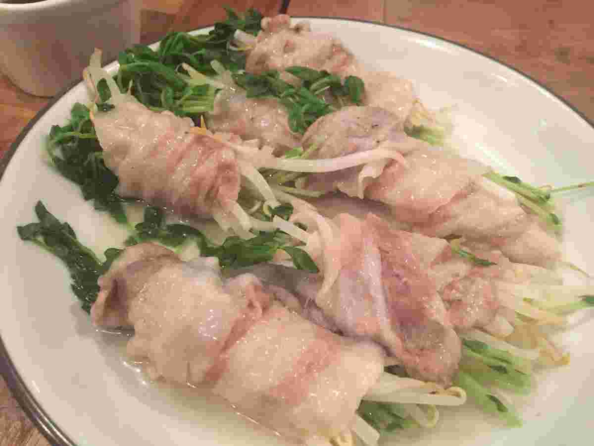 豆苗と大葉のチーズ肉巻き