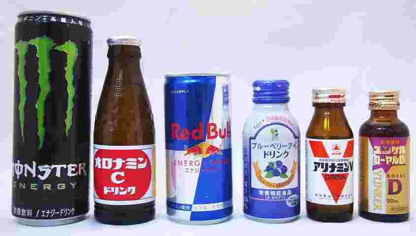 オロナミンCなどの栄養ドリンクやモンスターエナジーなどのエナジードリンク
