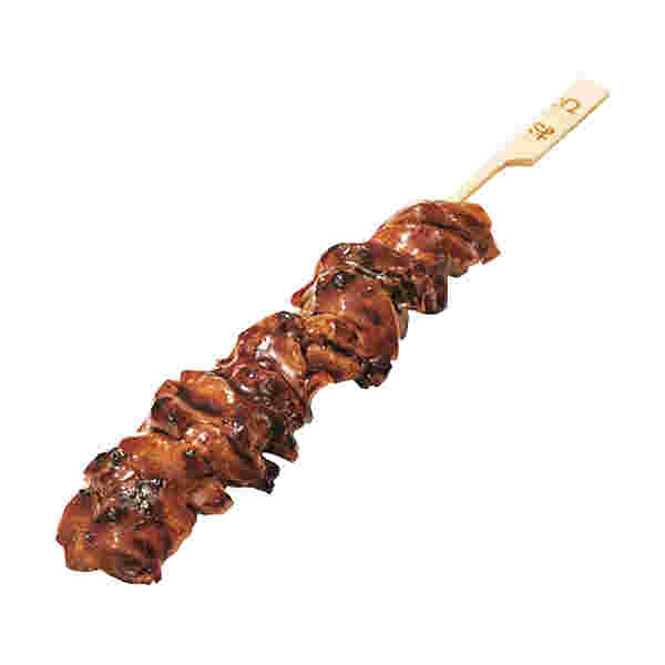 甘辛いタレがつけられた焼き鳥