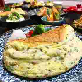 納豆とめかぶのスフレオムレツ