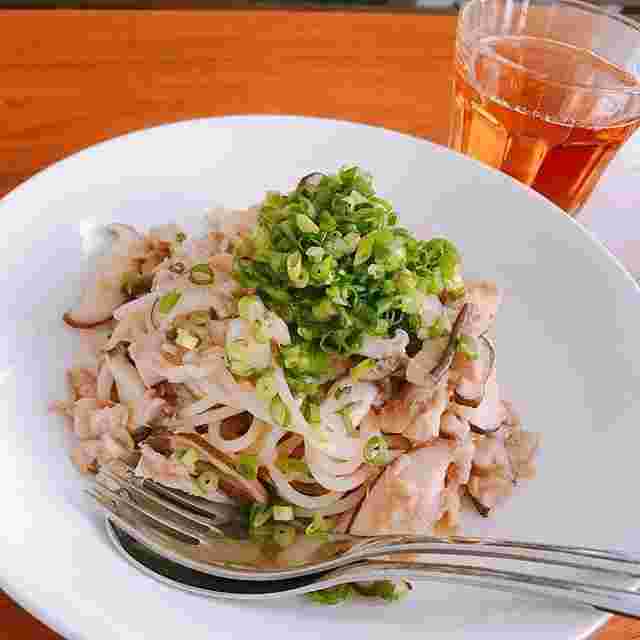 ツナ缶とシイタケのパスタ