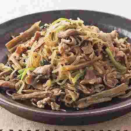 しらたきの入った豚肉とごぼうの甘辛炒め