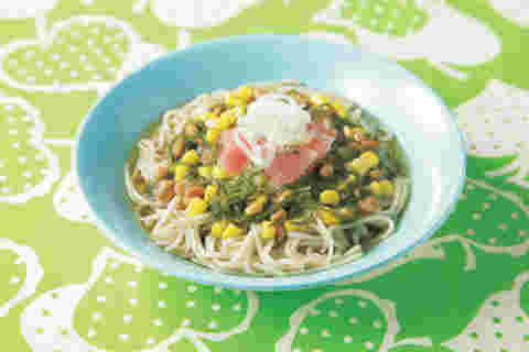 まぐろと納豆めかぶのネバネバそば