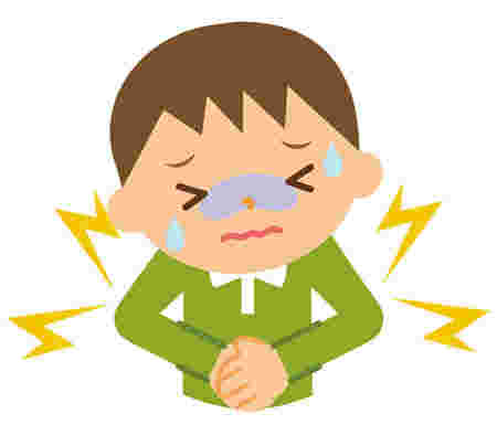 子供がお腹を痛がっている様子