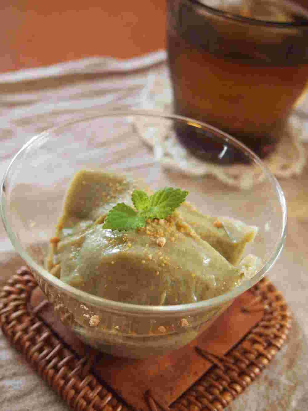 ヘルシー寒天抹茶豆乳プリン