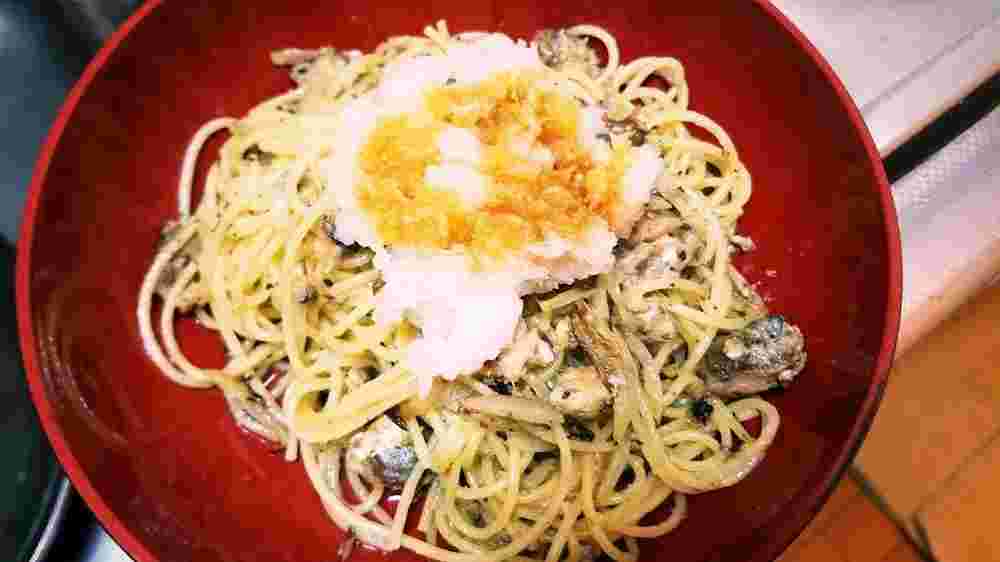 オイルサーディンの和風おろしパスタ
