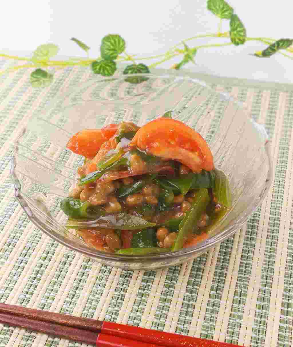 めかぶと納豆のトマト和え