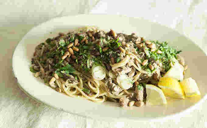 オイルサーディンのシチリア風パスタ