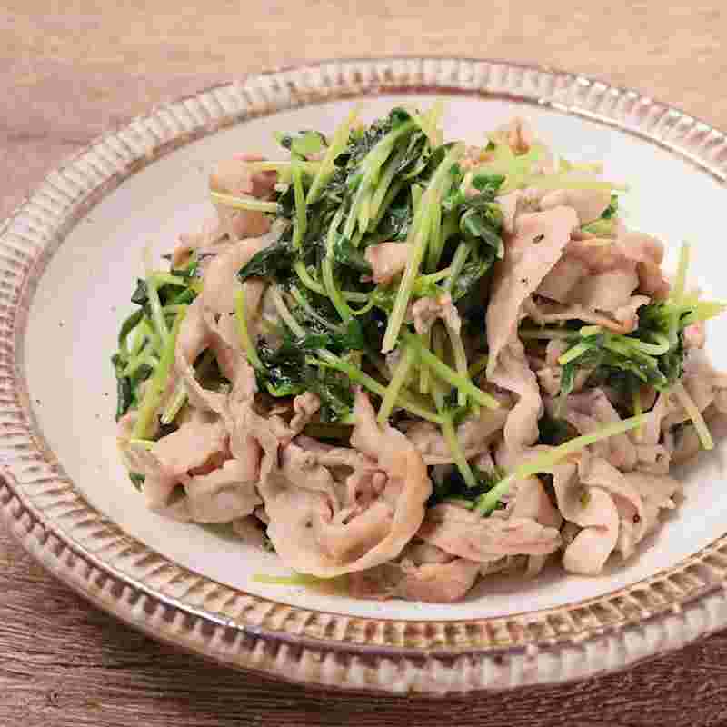 豆苗と豚肉のレシピ