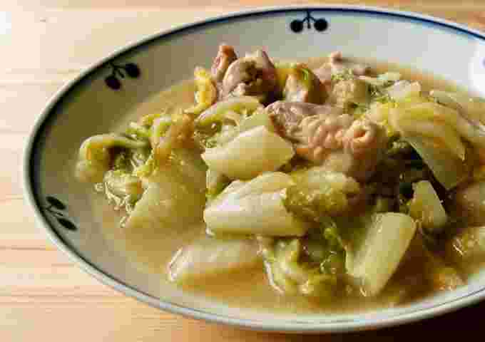 白菜と鶏肉の蒸し煮