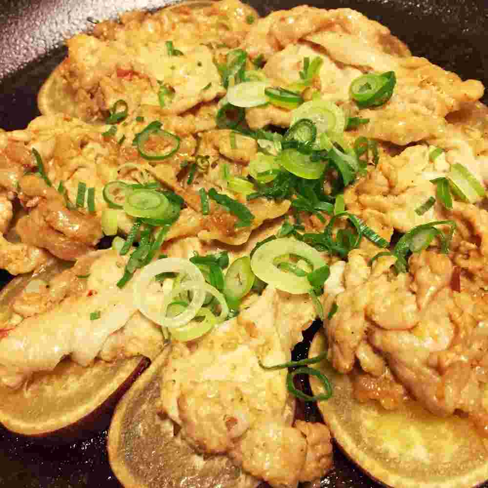 さつまいもと豚こまのコチュジャン風味