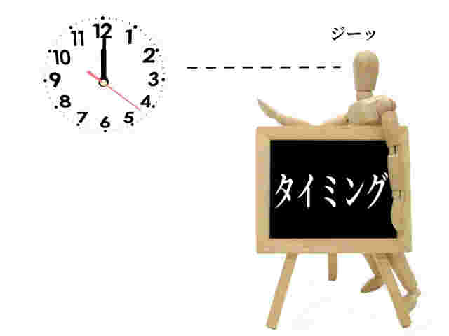 時計とタイミングのボードを手にした人形