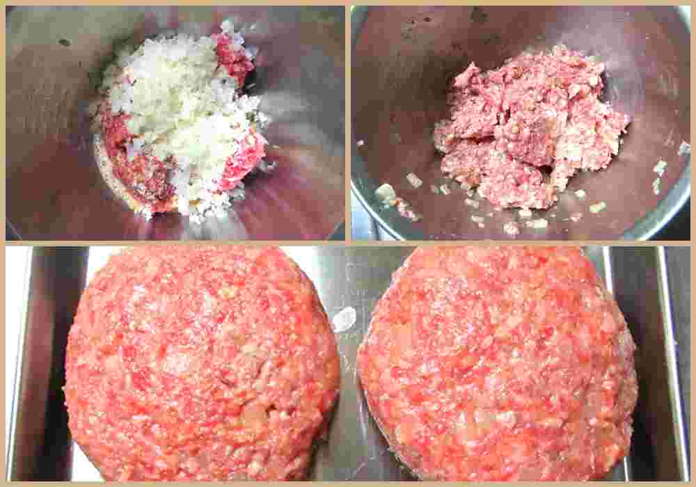 ハンバーグをこねてパテを作る