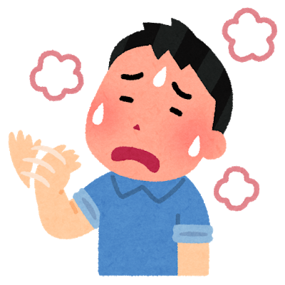 暑そうにしている男性のイメージ