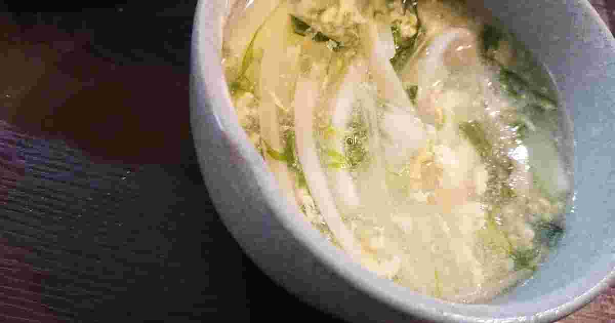 残り大根と水菜と卵のあっさりスープ