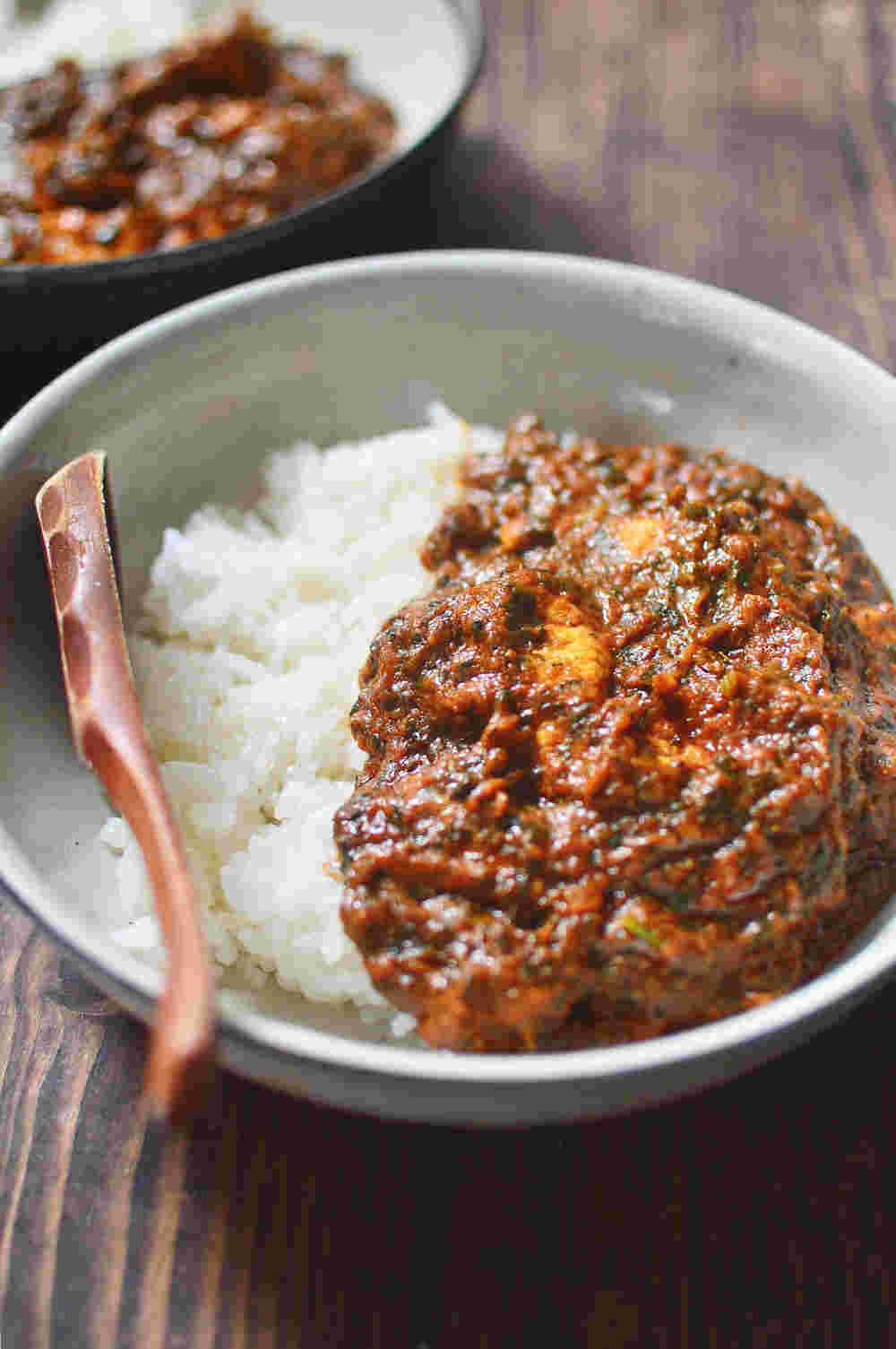 ほうれん草とトマトのインド風カレー