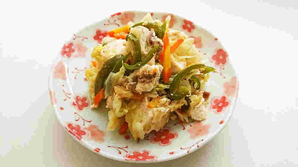 ボリューム満点副菜の豆腐チャンプルー