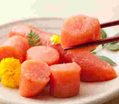 たらこを食べるところ
