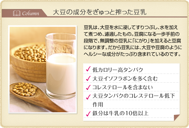 豆乳の栄養と大豆と豆乳