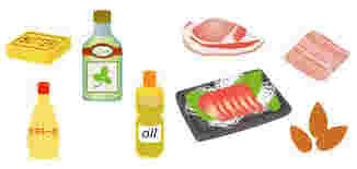 脂質を多く含む食品のイラスト