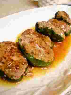和風ピーマンの肉詰め焼き